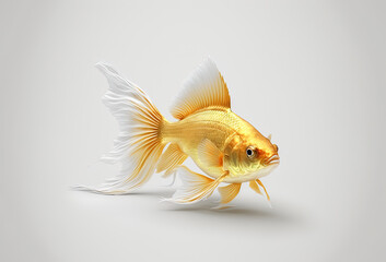 gold fish on clean background created with Generative AI technology