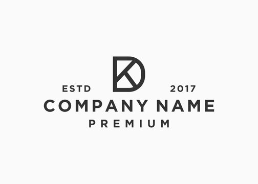letter dk logo design vector illustration template