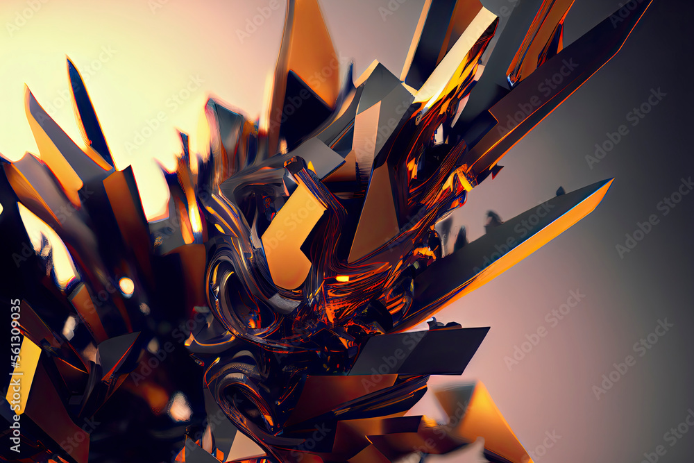 Poster modern geometric abstract artwork based on a dynamic technology