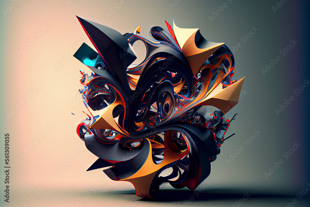 Poster modern geometric abstract artwork based on a dynamic technology