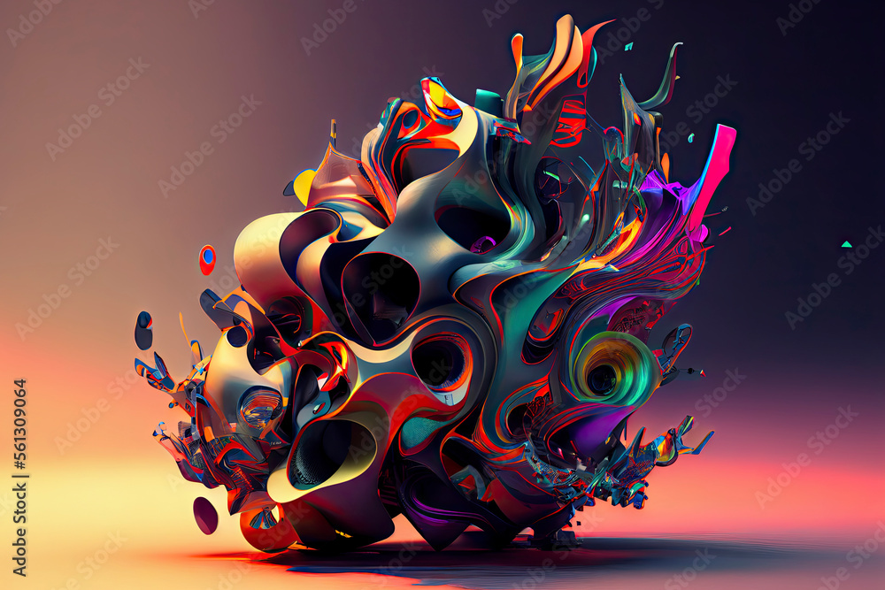 Aufkleber modern geometric abstract artwork based on a dynamic technology