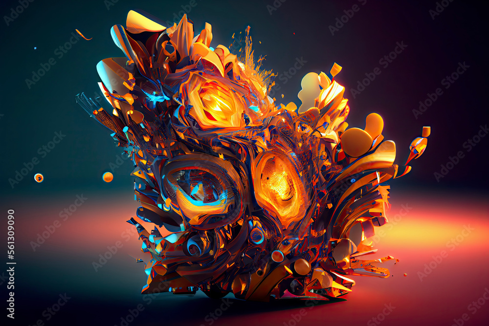 Poster modern geometric abstract artwork based on a dynamic technology