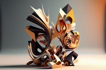 Modern geometric abstract artwork based on a dynamic technology