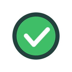 Check mark button icon. Decision button. Vector.