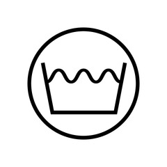 Washing symbol for laundry wash inside a round circle. Vector.