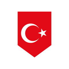 Decorative icon of Turkish flag. Vector.