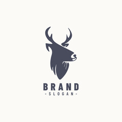 deer head logo design vector
