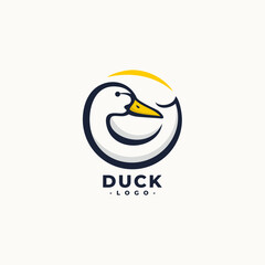 circle shape duck animal logo