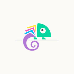 chameleon book animal illustration logo © Payz