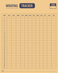 Habit tracker for adult, This design is perfect fit for writers for their writing.