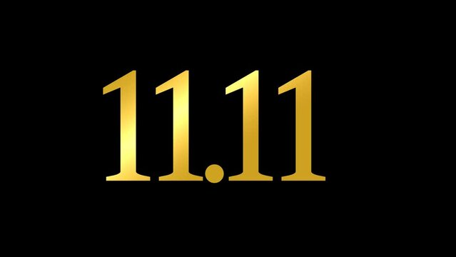11:11 magic number or lucky time of day angel number, 11.11 Online Shopping sale,Keep Seeing 11:11, Transparent Background 4K
