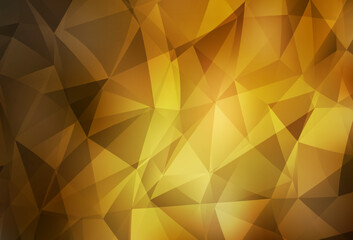 Dark Orange vector gradient triangles texture.