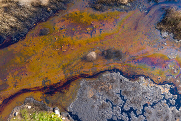 Abstract aerial landscape of a lake