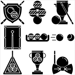 Billiard icon glyph style part three