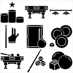 Billiard icon glyph style part two