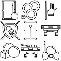 Billiard icon outline style part two