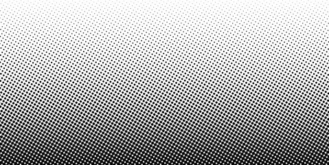 Monochrome Dots Background. Fade Texture. Vintage Pop-art Backdrop. Grunge Black and White Overlay. Vector illustration	 - obrazy, fototapety, plakaty