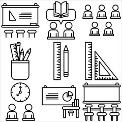 Classroom icon outline style part two