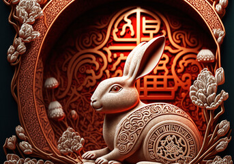 Chinese zodiac sign of the rabbit #04, Generative AI