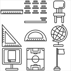 School icon outline style part two