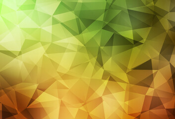 Light Green, Yellow vector abstract polygonal template.