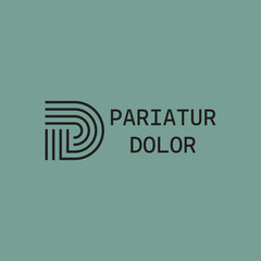 PD. Monogram of Two letters P&D. Luxury, simple, minimal and elegant PD logo design. Vector illustration template.