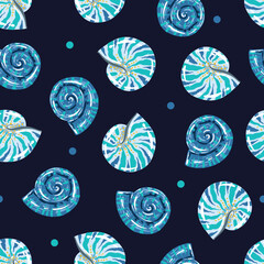 Beautiful seashellsSeamless pattern © MSNTY_STUDIOX