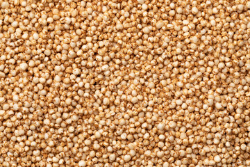 Puffed quinoa close up full frame as background