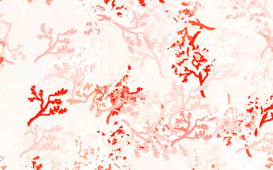 Light Red vector natural background with leaves, branches.