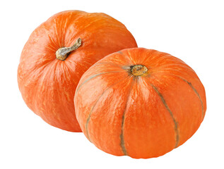 Two orange pumpkins cut out