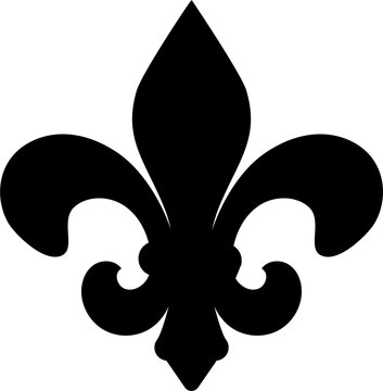 Fleur De Lis black icon Royal french heraldic symbol New Orleans symbol of support and recover Design element