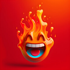 Blazing Smiles: A 2D Flame Emoji Concept Art