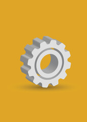 3d gear, icon, vector illustration graphic design 