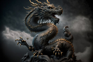 Chinese dragon. 2024, the year of the dragon © belyaaa