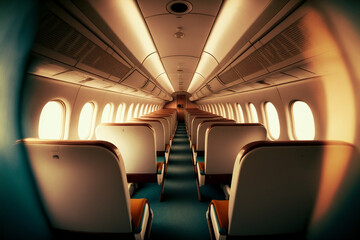 Fototapeta Generative Ai of first class plane interior.  obraz