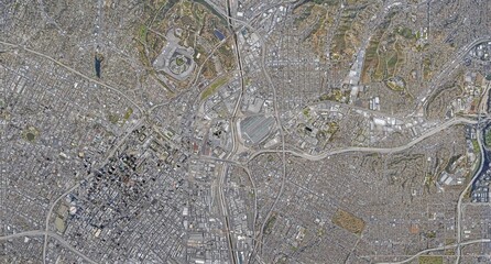 Hollywood Los Angeles USA HD High Resolution Satellite Image zoom in view