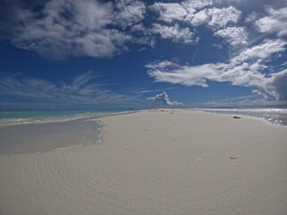 Fototapeta na wymiar Dreamlike sandbank in the middle of the Indian Ocean