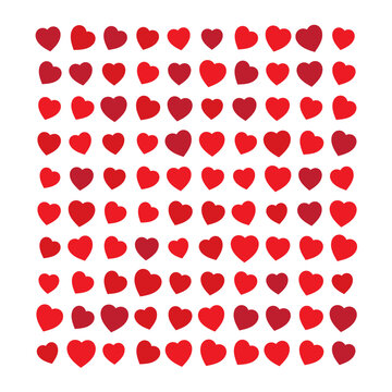 .one hundred hearts , matrix of love 10x10