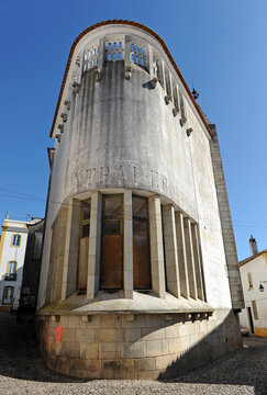 Abandoned building of Eborense Central Hall (Salão Central Eborense) in Evora, Alentejo, Portugal