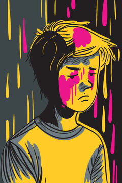 Harc&egrave;lement homophobe. Harc&egrave;lement scolaire. Enfant adolescent victime de cyberharc&egrave;lement