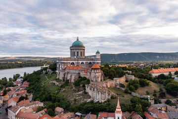 Panoramic view from Esztegom with river Danube - 561322201