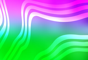 Light Pink, Green vector layout with bent lines.