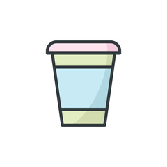 Disposable cup icon vector design templates
