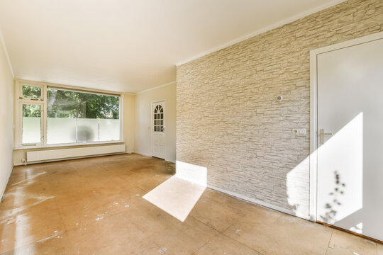 An Empty Living Room With No One Person In The House Or Place To Be Taken Out For Use By Someone