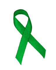 Zielona wstążka PNG, przezroczyste tło, symbol walki o legalną aborcję,  ochrona środowiska 
