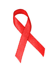 Red ribbon, png, isolated,  world aids day symbol, 1 december. World cancer day symbol, 4 february. Design template. 