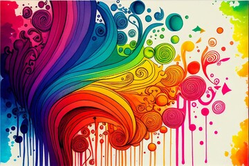 abstract colorful background with circles, generative art