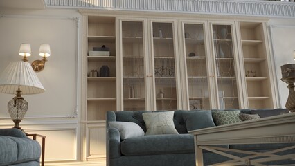 modern apartment interior, 3D illustration