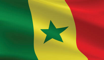 Senegal flag background.Waving Senegal flag vector