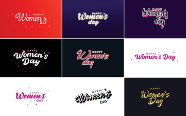 Set of cards with International Women's Day logo